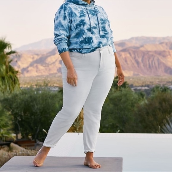 NWT Athleta Sculptek Skinny White Jeans Summer Plus Size Jeans 20X - Picture 1 of 8